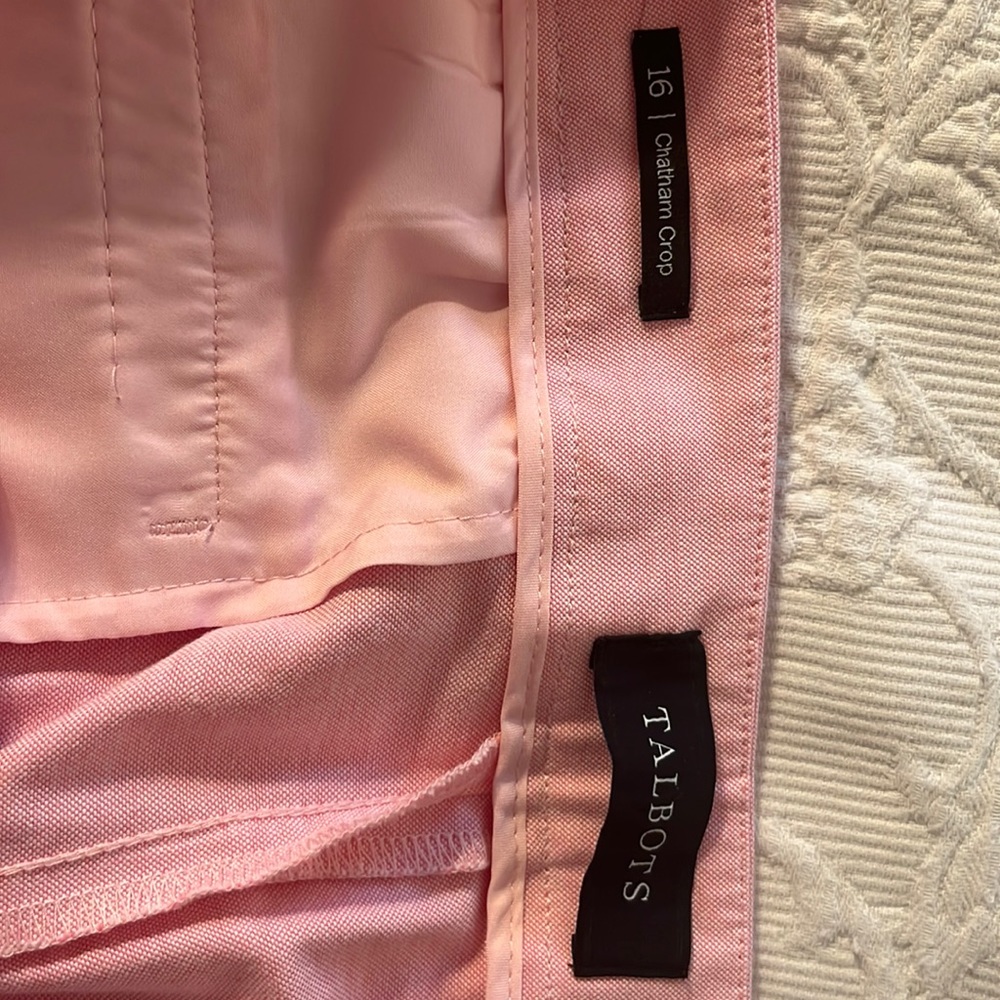 Talbots Chatham Crop Pink ladies trouser.